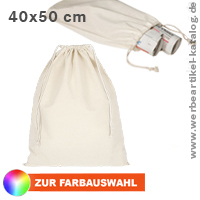 Zuziehbeutel aus Baumwolle ca. 40 x 50 cm, ein Werbeartikel mit vielfältigem Einsatzbereich Zuziehbeutel aus Baumwolle ca. 40 x 50 cm, ein Werbeartikel mit vielfältigem Einsatzbereich