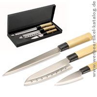 TAKI, 3 Messer im japanischen Stil als Kundengeschenk mit Ihrem Logo.