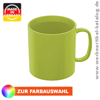 Tasse Arica - Werbetasse aus Kunststoff, die fast aussieht wie aus Porzellan