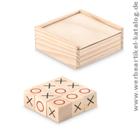 TIC TAC TOE Spiel aus Holz als Werbeartikel bedruckt mit Ihrem Logo! 