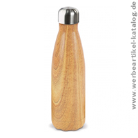 Trinkflasche Swing Holz - Werbeartikel aus Edelstahll in Holzoptik mit Ihrem Logo!