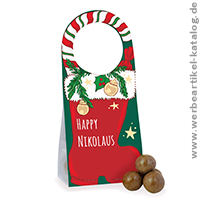 Türanhänger Nikolaus, als kleine Weihnachtsüberraschung mit Ihrem Logo, für Ihre Weinflaschen oder den Türhenkel