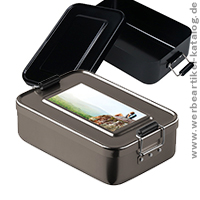 Vorratsdose Metallic, stabile Brotzeitbox als Werbeschenk. Vorratsdose Metallic, stabile Brotzeitbox als Werbeschenk.