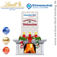 Weihnachts Werbemittel: Lindt Lindor Adventsspender Kamin Eco! 