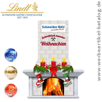 Weihnachts Werbemittel: Lindt Lindor Adventsspender Kamin Eco! 