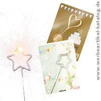 Wondercandle Mini mit Wondercard, Werbeartikel zum Muttertag, Hochzeit, Valentistag und vielen weiteren Gelegenheiten