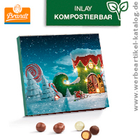 XS Werbeartikel Adventskalender mit Brandt Knusperkugeln, Motiv Winter Wonderland