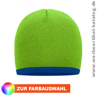 Enganliegende Werbeartikel Strickmtze fr den Winter mit Firmenlogo