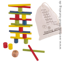 Geschicklichkeitsspiel STACKING, als Werbeartikel mit Ihrem Logo auf dem Baumwollbeutel. Geschicklichkeitsspiel STACKING, als Werbeartikel mit Ihrem Logo auf dem Baumwollbeutel.