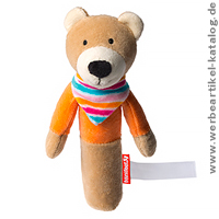 Greifling Bär mit Quietschfunktion - Kinder Werbeartikel. Greifling Bär mit Quietschfunktion - Kinder Werbeartikel.