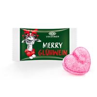 Herz Bonbon Glühweingeschmack - süße Streuartikel an Weihnachten mit Ihrem Logo! 