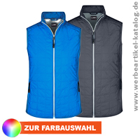 Hybrid Vest - leicht wattierte Weste als Werbegeschenk mit Ihrem Logo, im sportlichen Materialmix!