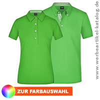 Plain Polo, Polo mit kariertem Kragen als Werbeartikel mit Ihrem Logo