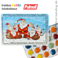 Kleinster (Advents) Kalender mit Standardmotiv Sympathische Weihnachtsmänner, als Streuartikel für Weihnachten