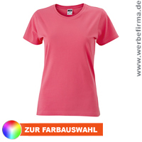 Ladies Slim Fit T - Werbeshirts in bunten Farben.