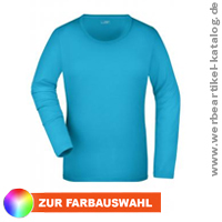 Langarm Shirt aus weichem Elastic-Single-Jersey - Ladies Stretch Shirt Long-Sleeved, als Werbeshirt mit Ihrem Logo!