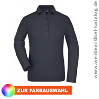 Ladies Elastic Polo - Langarmshirt für Damen mit Ihrer Werbung.