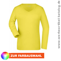 Bedruckte Langarmshirts fr Damen - Ladies Stretch Shirt Long Sleeved mit Ihrem Logo bedruckt.