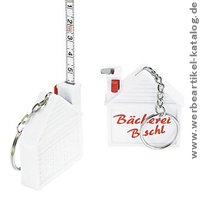 Maßband Haus mit Gliederkette, 1m - Werbeartikel mit Ihrem Logo bedruckt Maßband Haus mit Gliederkette, 1m - Werbeartikel mit Ihrem Logo bedruckt