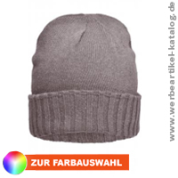 Melange Hat Basic - elegante Strickmütze mit Krempe und Ihrer eigenen Werbung Melange Hat Basic - elegante Strickmütze mit Krempe und Ihrer eigenen Werbung