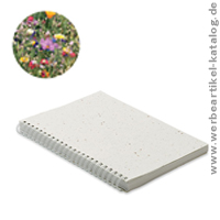 SEED RING, Notizbuch mit Cover aus Samenpapier als Werbemittel mit Ihrem Logo! SEED RING, Notizbuch mit Cover aus Samenpapier als Werbemittel mit Ihrem Logo!