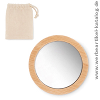 MALAY Taschenspiegel aus Bambus, als Werbeartikel für Kunden und Mitarbeiter