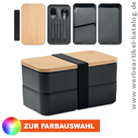 BAAKS, Lunchbox aus PP mit 2 Ebenen, mit diesem Werbegeschenk knnen Sie Ihr Lieblingsessen mitnehmen. 