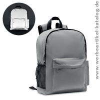 BRIGHT BACKPACK, Rucksack aus reflektierendem 190T Polyester als Werbegeschenk zur besseren Sichtbarkeit.