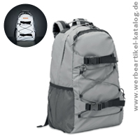 BRIGHT SPORTBAG, Rucksack aus reflektierendem 190T Polyester als Werbegeschenk zur besseren Sichtbarkeit. 