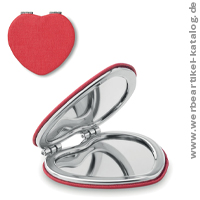 Make-up Spiegel GLOW HEART, als Werbeartikel für Damen. Make-up Spiegel GLOW HEART, als Werbeartikel für Damen.