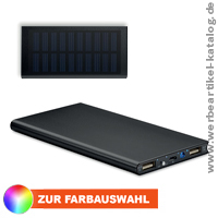 Solar Powerbank 8000 mAh - Werbemittel mit Ihrem Logo bedruckt. Solar Powerbank 8000 mAh - Werbemittel mit Ihrem Logo bedruckt.