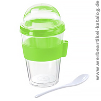 Müslibecher Spoon, ideales Werbegeschenk zum Mitnehmen. Müslibecher Spoon, ideales Werbegeschenk zum Mitnehmen.