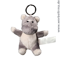 Nashorn - Plüsch Schlüsselanhänger als Werbeartikel mit Ihrem Logo (max. 1-farbig) auf dem Fähnchen bedruckt. Nashorn - Plüsch Schlüsselanhänger als Werbeartikel mit Ihrem Logo (max. 1-farbig) auf dem Fähnchen bedruckt.
