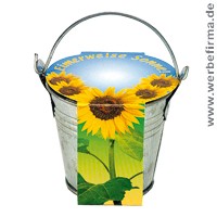 Werben mit Pflanzen / Werbeartikel Zinkeimerchen Zwergsonnenblumen / Pflanzen mit Werbung / Werbeartikel für den Sommer / Pflanzen Werbemittel Werben mit Pflanzen / Werbeartikel Zinkeimerchen Zwergsonnenblumen / Pflanzen mit Werbung / Werbeartikel für den Sommer / Pflanzen Werbemittel