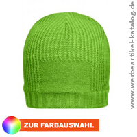 Promotion Beanie - Werbeartikel Strickmütze im Ripp-Design