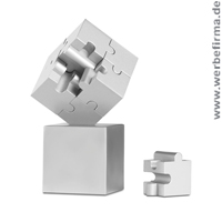 Kubzle, Werbeartikel aus Metall, mit magnetischen Puzzleteilen, die zu einem 3D-Puzzle, der Ihnen in stressigen Zeiten hilft. Kubzle, Werbeartikel aus Metall, mit magnetischen Puzzleteilen, die zu einem 3D-Puzzle, der Ihnen in stressigen Zeiten hilft.