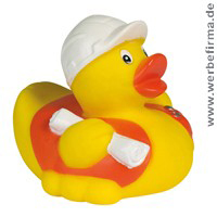 Werbeartikel / Quietsche Ente MB-31039 / Renn-Ente / Schwimmente / Werbung für Kinder / Entenrennen