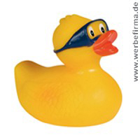 Werbeartikel / Quietsche Ente MB-31040 / Renn-Ente / Schwimmente / Werbung für Kinder / Entenrennen