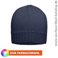 Rib-Beanie, Werbeartikel Strickmtze fr den Winter