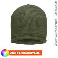 Roll-Up Beanie - Kundenpräsent mit Ihrem Logo im Winter