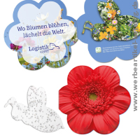 Samenpapier in Klappkärtchen Blume als Streuartikel in Ihrem Layout