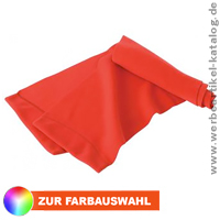 Schal aus Microfleece - eleganter Werbemittel  Schal mit umgenähten Enden und einer Ziernaht 