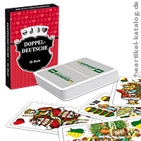 Spielkarten mit Werbung: Doppeldeutsche 