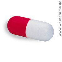 Werbeartikel Squeezie Pille / Stresskiller / Knautschi mit Werbung / 
