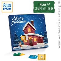 Bedruckte Adventskalender: Täfelchen Adventskalender Ritter Sport, Motiv Schneemann mit Haus Bedruckte Adventskalender: Täfelchen Adventskalender Ritter Sport, Motiv Schneemann mit Haus