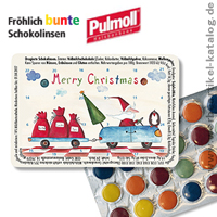 Taschen Adventskalender  mit Standardmotiv  Weihnachtsmann on Tour, Weihnachts Werbemittel.