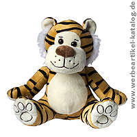 Tiger Lucy, Kuscheltier mit Ihrer Werbung. Tiger Lucy, Kuscheltier mit Ihrer Werbung.