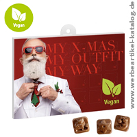 Veganer A5-Schoko-Adventskalender als Weihnachtsgeschenk für Kunden, Mitarbeiter und Geschäftspartner!  
