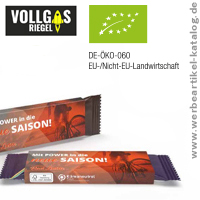 Vollgas Riegel im Werbeschuber - Energieriegel als Webeartikel für Ihre Promotion! Vollgas Riegel im Werbeschuber - Energieriegel als Webeartikel für Ihre Promotion!