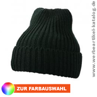 Warme Strickmtze mit Thinsulate Futter als Winter Werbeartikel , bestickt mit Ihrem Logo.